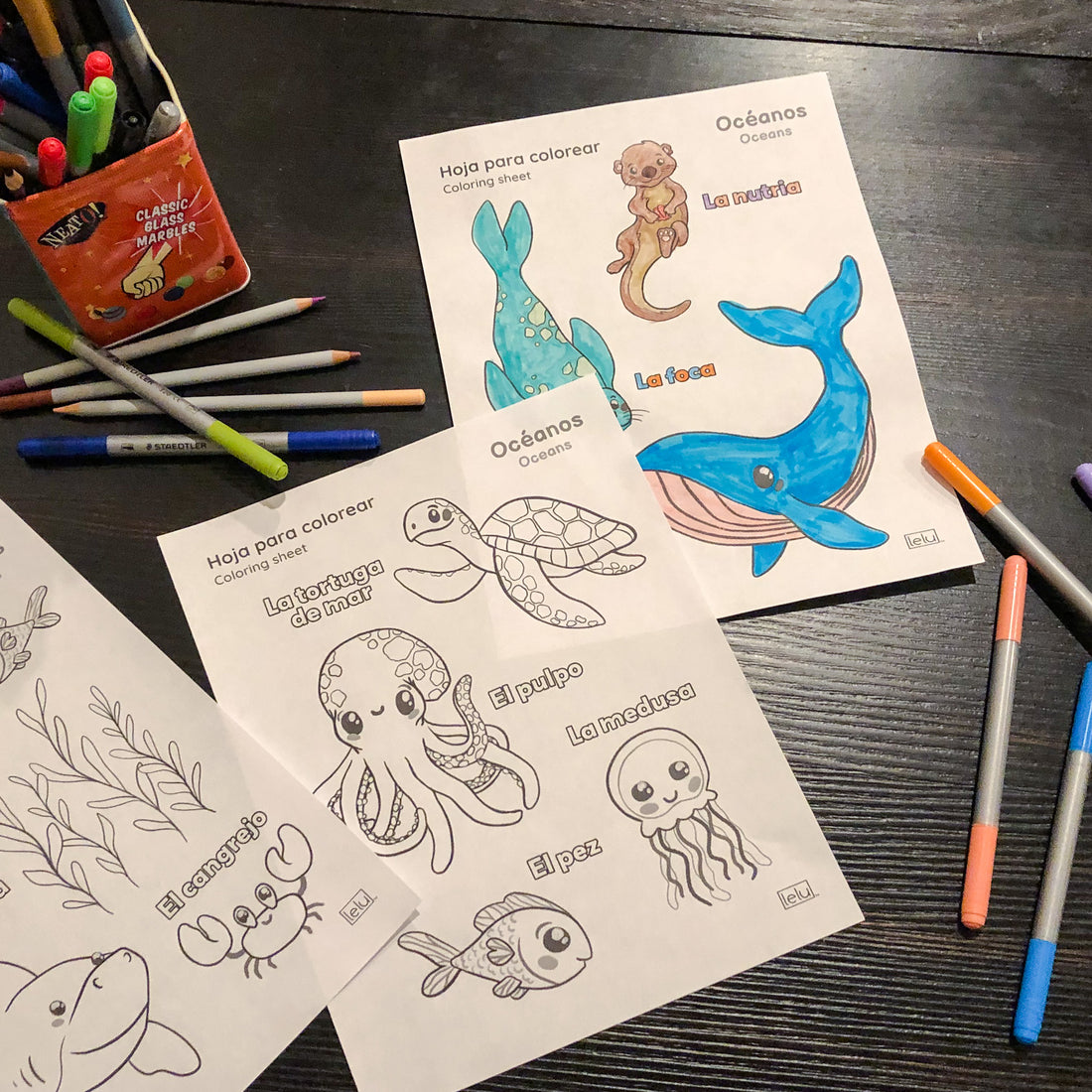 Océanos Coloring Sheets