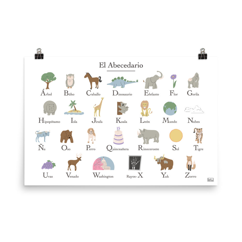 Spanish Alphabet Wall Poster